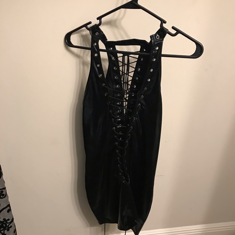 Black Faux leather dress